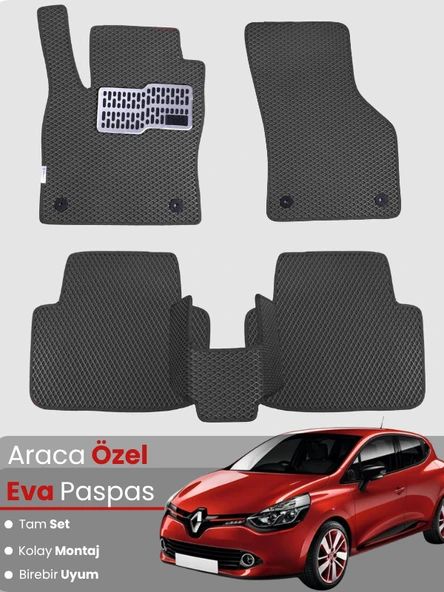 RENAULT CLİO 4 (2012-2019) Uyumlu EVA Paspas Tam Set–Araca Özel,Oto Paspas ürün görseli 1