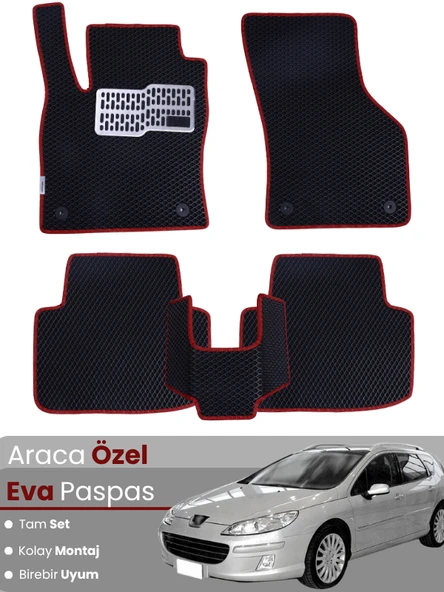 PEUGEOT 407 STATİON WAGON (2004-2010) Uyumlu EVA Paspas Tam Set–Araca Özel,Oto Paspas ürün görseli 1