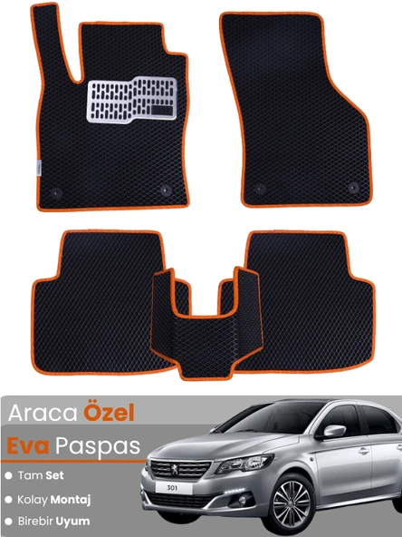 PEUGEOT 301 (2012-2025) Uyumlu EVA Paspas Tam Set–Araca Özel,Oto Paspas,Kolay Montaj ürün görseli 1