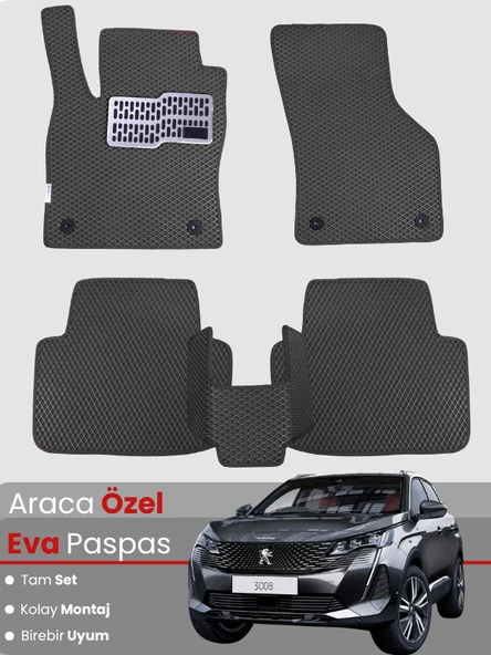 PEUGEOT 3008 (2020-2023) Uyumlu EVA Paspas Tam Set–Araca Özel,Oto Paspas ürün görseli 1