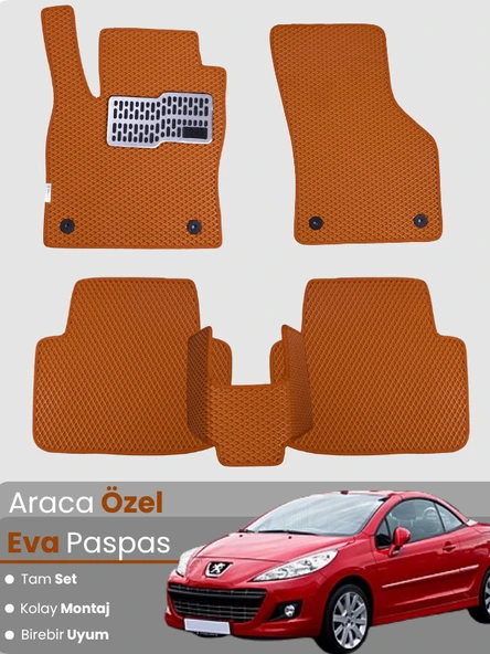 PEUGEOT 207 COUPE (2006-2014) Uyumlu EVA Paspas Tam Set–Araca Özel,Oto Paspas,Kolay Montaj ürün görseli 1