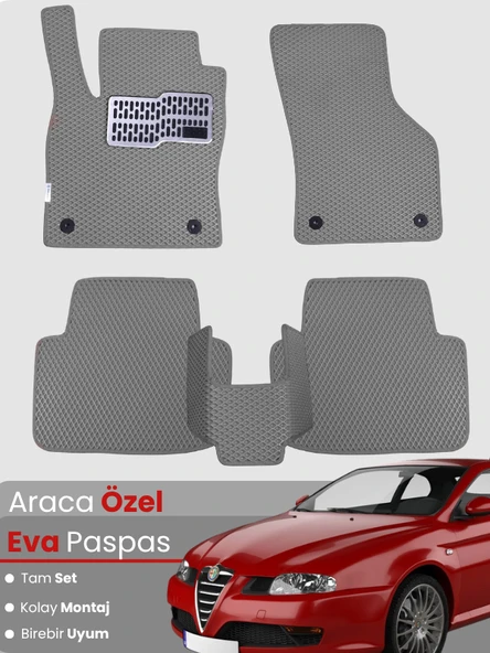 ALFA ROMEO GT COUPE (2003-2010) Uyumlu EVA Paspas Tam Set–Araca Özel,Kolay Montaj,Su Geçirmez ürün görseli 1