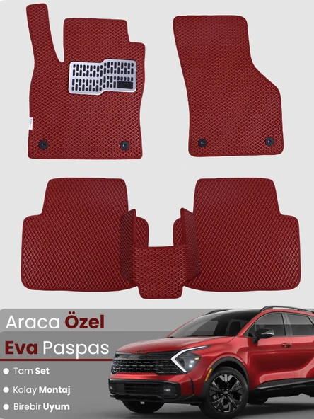 KİA SPORTAGE HYBRİD (2021-2025) Uyumlu EVA Paspas Tam Set–Araca Özel,Kolay Montaj,Su Geçirmez ürün görseli 1
