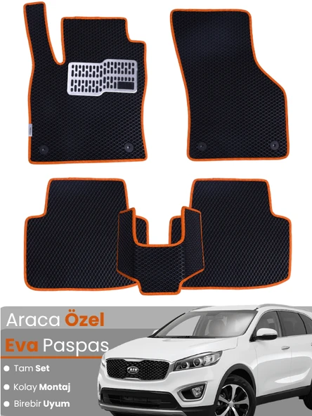 KİA SORENTO 5 KİŞİLİK (2015-2021) Uyumlu EVA Paspas Tam Set–Araca Özel,Kolay Montaj,Su Geçirmez ürün görseli 1