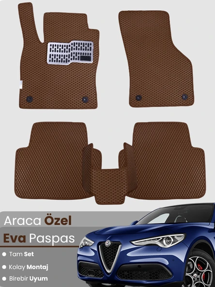 ALFA ROMEO GİULİETTA (2014-2024) Uyumlu EVA Paspas Tam Set–Araca Özel,Kolay Montaj,Su Geçirmez ürün görseli 1
