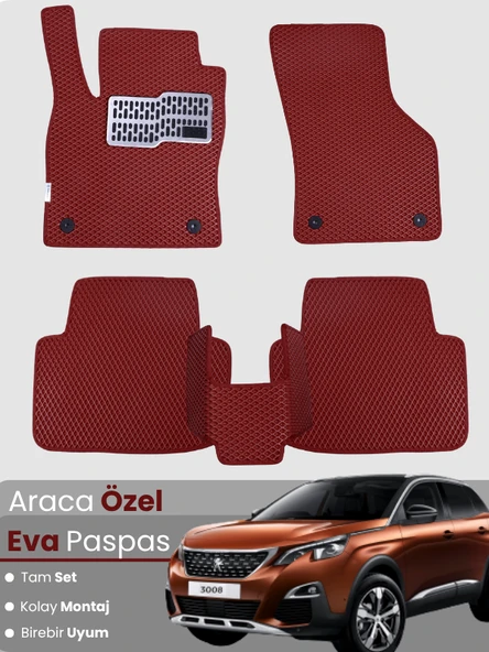 PEUGEOT 3008 (2017-2020) Uyumlu EVA Paspas Tam Set–Araca Özel,Oto Paspas ürün görseli 1