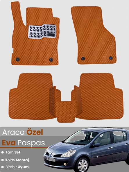 RENAULT CLİO 3 (2005-2011) Uyumlu EVA Paspas Tam Set–Araca Özel,Oto Paspas ürün görseli 1