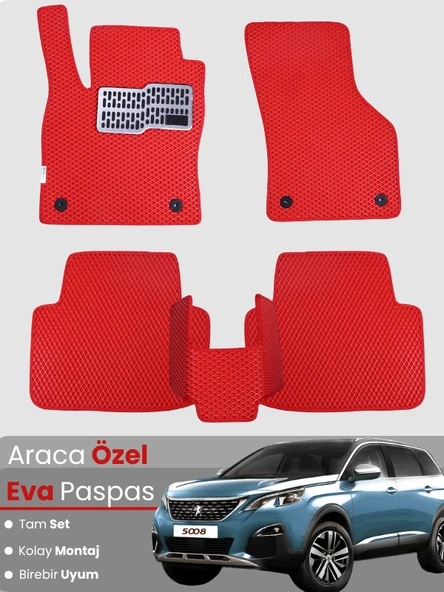 PEUGEOT 5008 (2009-2016) Uyumlu EVA Paspas Tam Set–Araca Özel,Oto Paspas ürün görseli 1