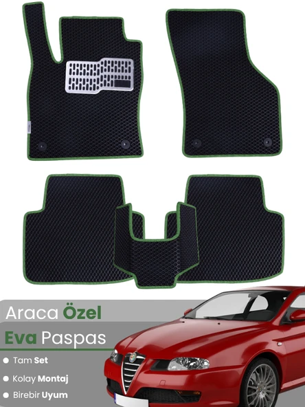 ALFA ROMEO GT COUPE (2003-2010) Uyumlu EVA Paspas Tam Set–Araca Özel,Kolay Montaj,Su Geçirmez ürün görseli 1