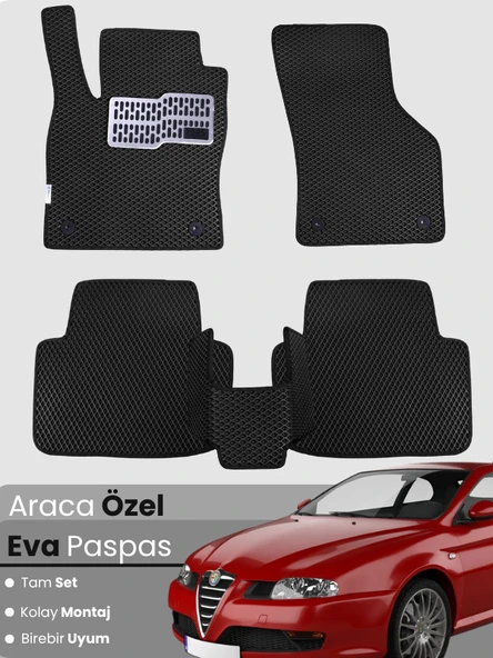 ALFA ROMEO GT COUPE (2003-2010) Uyumlu EVA Paspas Tam Set–Araca Özel,Kolay Montaj,Su Geçirmez ürün görseli 1