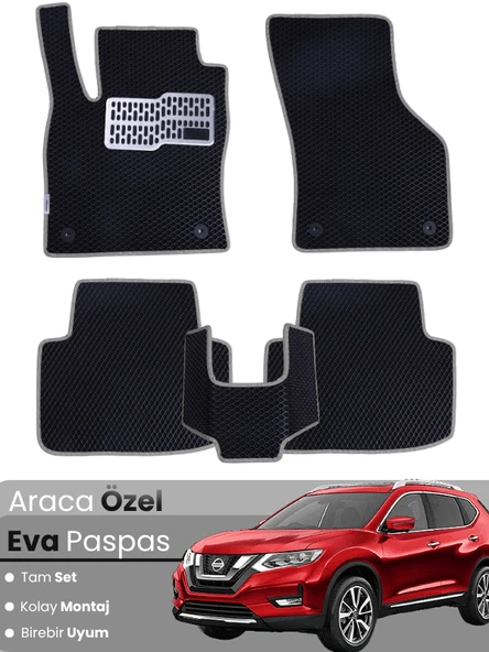 NİSSAN X-TRAİL (2014-2020) Uyumlu EVA Paspas Tam Set–Araca Özel,Kolay Montaj,Su Geçirmez ürün görseli 1