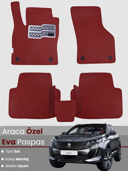 PEUGEOT 3008 (2020-2023) Uyumlu EVA Paspas Tam Set–Araca Özel,Oto Paspas ürün görseli 1