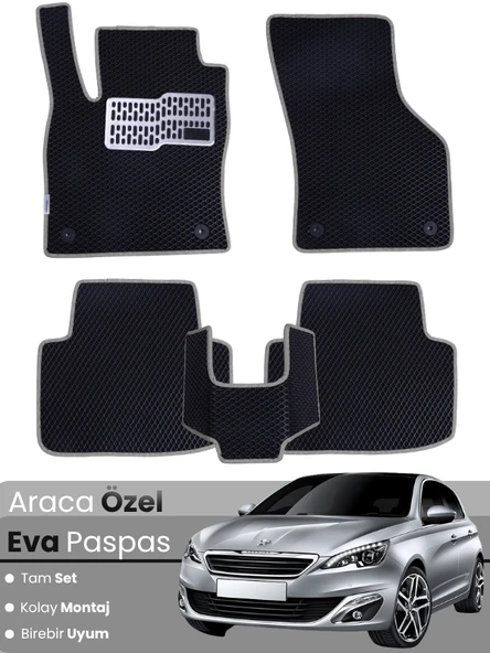 PEUGEOT 308 (2007-2012) Uyumlu EVA Paspas Tam Set–Araca Özel,Oto Paspas,Kolay Montaj ürün görseli 1