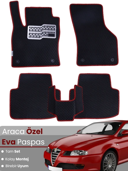 ALFA ROMEO GT COUPE (2003-2010) Uyumlu EVA Paspas Tam Set–Araca Özel,Kolay Montaj,Su Geçirmez ürün görseli 1