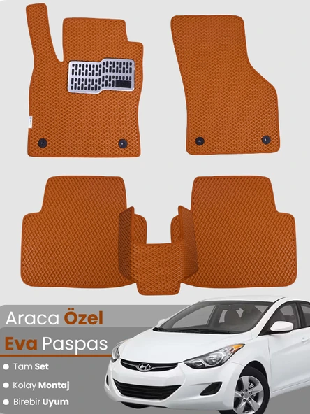 HYUNDAİ ELANTRA (2011-2016) Uyumlu EVA Paspas Tam Set–Araca Özel,Kolay Montaj,Su Geçirmez ürün görseli 1