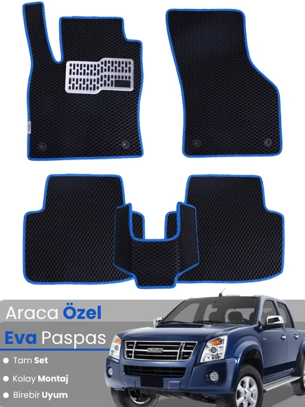 ISUZU  D-MAX (2002-2012) Uyumlu EVA Paspas Tam Set–Araca Özel,Kolay Montaj,Su Geçirmez ürün görseli 1