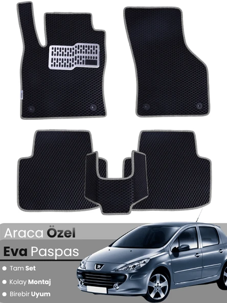 PEUGEOT 307 (2001-2008) Uyumlu EVA Paspas Tam Set–Araca Özel,Oto Paspas,Kolay Montaj ürün görseli 1