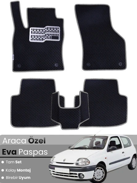 RENAULT CLİO 2 (1998-2004) Uyumlu EVA Paspas Tam Set–Araca Özel,Oto Paspas ürün görseli 1