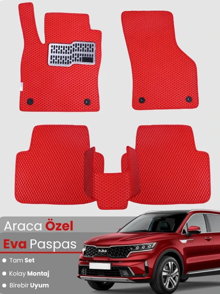 KİA SORENTO 7 KİŞİLİK (2015-2021) Uyumlu EVA Paspas Tam Set–Araca Özel,Kolay Montaj,Su Geçirmez ürün görseli 1