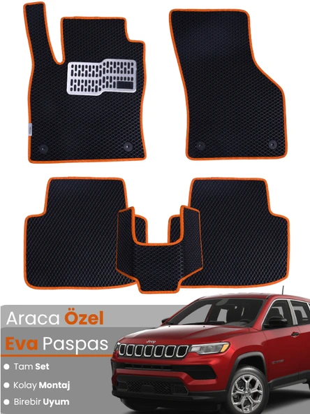 JEEP COMPASS (2017-2025) Uyumlu EVA Paspas Tam Set–Araca Özel,Kolay Montaj,Su Geçirmez ürün görseli 1