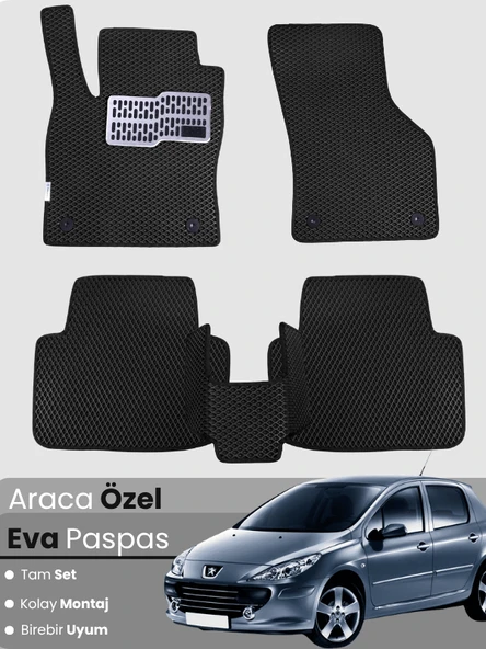 PEUGEOT 307 (2001-2008) Uyumlu EVA Paspas Tam Set–Araca Özel,Oto Paspas,Kolay Montaj ürün görseli 1