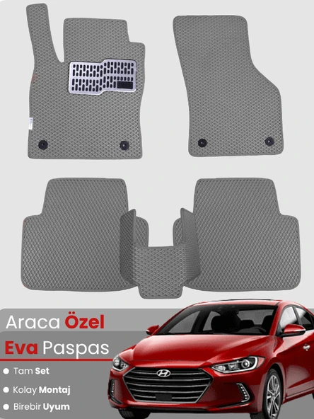HYUNDAİ ELANTRA (2016-2020) Uyumlu EVA Paspas Tam Set–Araca Özel,Kolay Montaj,Su Geçirmez ürün görseli 1
