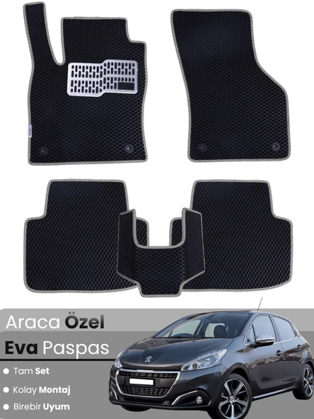 PEUGEOT 208 (2012-2019) Uyumlu EVA Paspas Tam Set–Araca Özel,Oto Paspas,Kolay Montaj ürün görseli 1