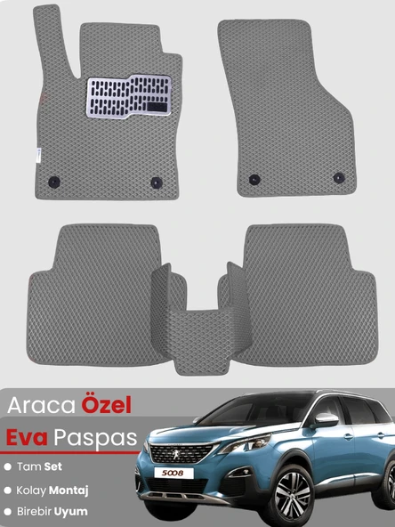 PEUGEOT 5008 (2009-2016) Uyumlu EVA Paspas Tam Set–Araca Özel,Oto Paspas ürün görseli 1