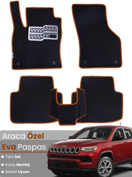 JEEP COMPASS (2017-2025) Uyumlu EVA Paspas Tam Set–Araca Özel,Kolay Montaj,Su Geçirmez ürün görseli 1