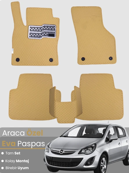 OPEL CORSA D (2006-2014) Uyumlu EVA Paspas Tam Set–Araca Özel,Kolay Montaj,Oto Paspas ürün görseli 1