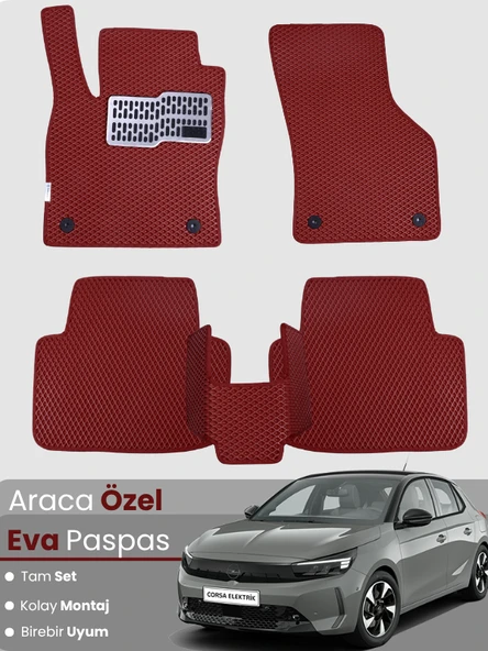 OPEL CORSA F ELEKTRİKLİ (2019-2025) Uyumlu EVA Paspas Tam Set–Araca Özel,Kolay Montaj,Oto Paspas ürün görseli 1