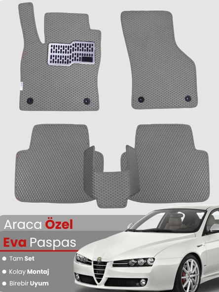 ALFA ROMEO 159 (2005-2011) Uyumlu EVA Paspas Tam Set–Araca Özel,Kolay Montaj,Su Geçirmez ürün görseli 1