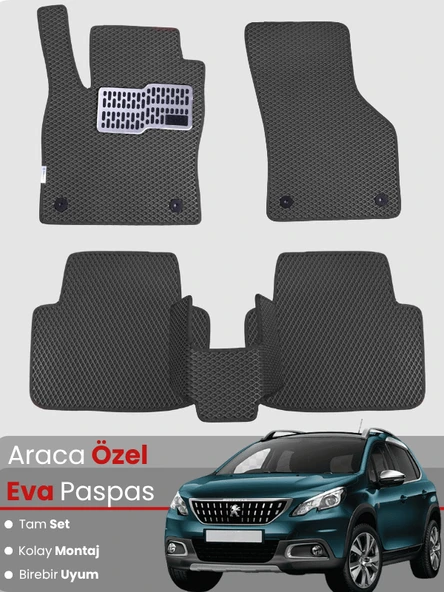 PEUGEOT 2008 (2013-2019) Uyumlu EVA Paspas Tam Set–Araca Özel,Oto Paspas,Kolay Montaj ürün görseli 1