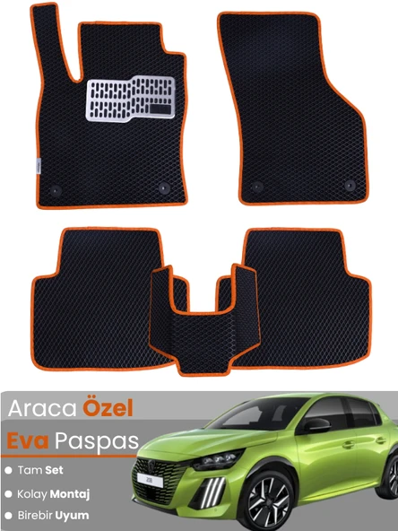 PEUGEOT 208 (2019-2025) Uyumlu EVA Paspas Tam Set–Araca Özel,Oto Paspas,Kolay Montaj ürün görseli 1