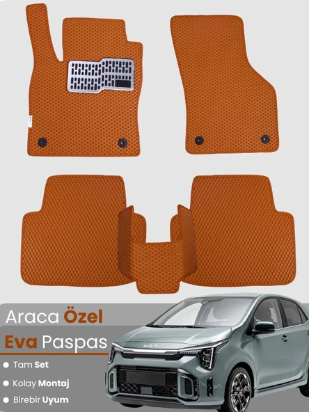 KİA PİCANTO (2017-2025) Uyumlu EVA Paspas Tam Set–Araca Özel,Kolay Montaj,Su Geçirmez ürün görseli 1