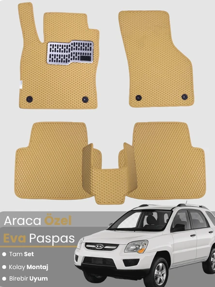 KİA SPORTAGE (2004-2010) Uyumlu EVA Paspas Tam Set–Araca Özel,Kolay Montaj,Su Geçirmez ürün görseli 1