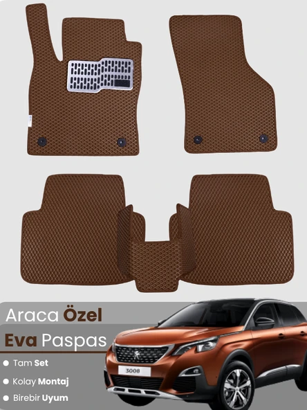 PEUGEOT 3008 (2017-2020) Uyumlu EVA Paspas Tam Set–Araca Özel,Oto Paspas ürün görseli 1