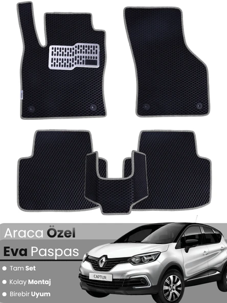 RENAULT CAPTUR 1 (2013-2019) Uyumlu EVA Paspas Tam Set–Araca Özel,Oto Paspas ürün görseli 1