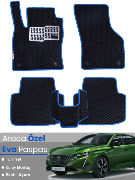 PEUGEOT 308 (2022-2025) Uyumlu EVA Paspas Tam Set–Araca Özel,Kolay Montaj,Su Geçirmez ürün görseli 1