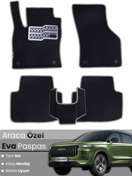 JAECOO 7 4X2 (2024-2025) Uyumlu EVA Paspas Tam Set–Araca Özel,Kolay Montaj,Su Geçirmez ürün görseli 1