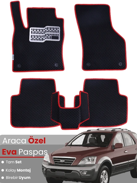 KİA SORENTO (2002-2009) Uyumlu EVA Paspas Tam Set–Araca Özel,Kolay Montaj,Su Geçirmez ürün görseli 1