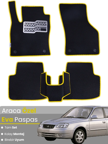 HYUNDAİ ACCENT ADMİRE (1999-2005) Uyumlu EVA Paspas Tam Set–Araca Özel,Kolay Montaj ürün görseli 1