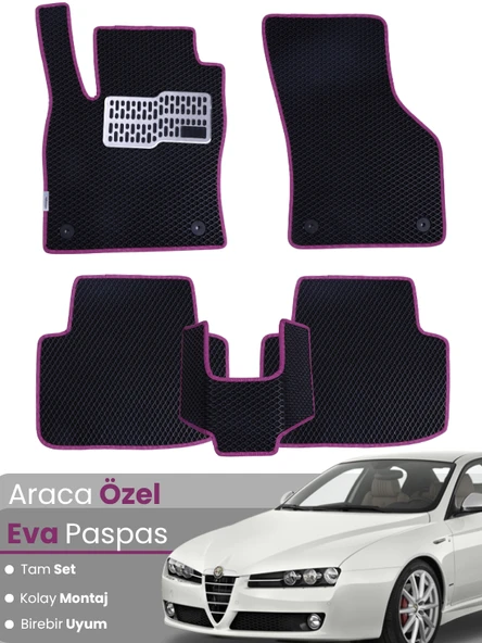 ALFA ROMEO 159 (2005-2011) Uyumlu EVA Paspas Tam Set–Araca Özel,Kolay Montaj,Su Geçirmez ürün görseli 1