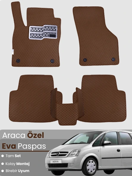 OPEL MERİVA A (2003-2010) Uyumlu EVA Paspas Tam Set–Araca Özel,Oto Paspas,Kolay Montaj ürün görseli 1