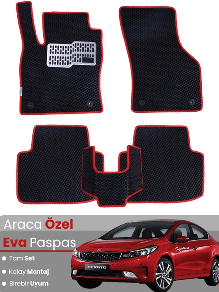 KİA CERATO (2013-2018) Uyumlu EVA Paspas Tam Set–Araca Özel,Kolay Montaj,Su Geçirmez ürün görseli 1
