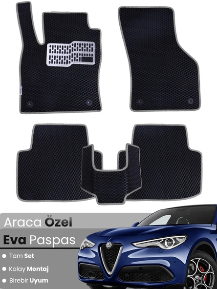 ALFA ROMEO GİULİETTA (2014-2024) Uyumlu EVA Paspas Tam Set–Araca Özel,Kolay Montaj,Su Geçirmez ürün görseli 1