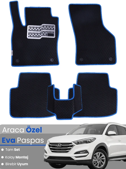 HYUNDAİ TUCSON (2015-2020) Uyumlu EVA Paspas Tam Set–Araca Özel,Kolay Montaj,Su Geçirmez ürün görseli 1