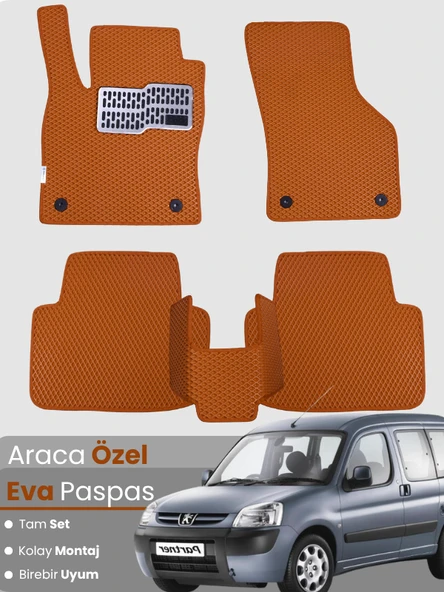 PEUGEOT PARTNER (1996-2008) Uyumlu EVA Paspas Tam Set–Araca Özel,Oto Paspas ürün görseli 1