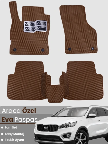 KİA SORENTO 5 KİŞİLİK (2015-2021) Uyumlu EVA Paspas Tam Set–Araca Özel,Kolay Montaj,Su Geçirmez ürün görseli 1