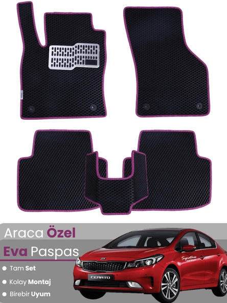 KİA CERATO (2013-2018) Uyumlu EVA Paspas Tam Set–Araca Özel,Kolay Montaj,Su Geçirmez ürün görseli 1